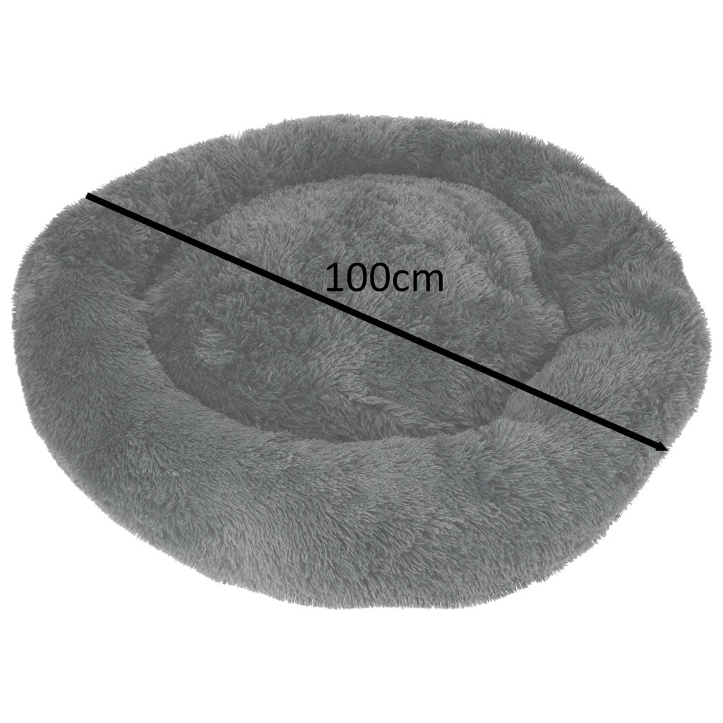 Fluffig Hundbädd i svart - 100cm