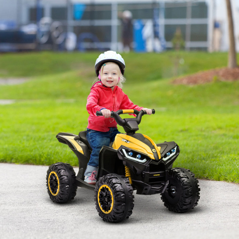 ATV Elbil för Barn 3-8 år med Ljud- och Ljuseffekter Gul - Svart