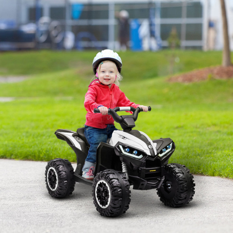 ATV Elbil för Barn 3-8 år med Ljud- och Ljuseffekter Svart Vit