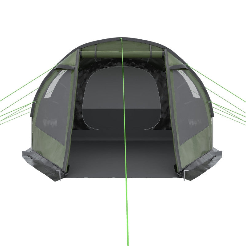 Campingtält 3-4 personers Två Rum 4,75 x 2,64 x 1,72 m Grön