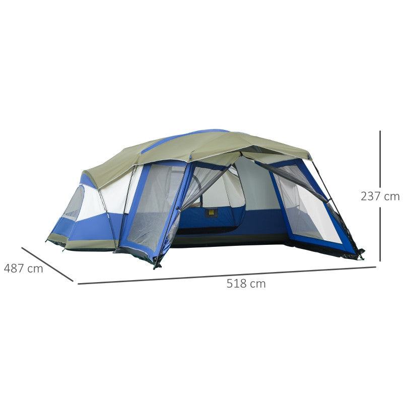 Campingtält 6-8 personer 518 x 487 x 237 cm