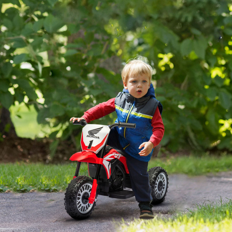 El Motorcykel Honda Trehjulig för Barn 18-36 månader 3 km/h, Ljudeffekter, Röd