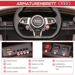 Elbil för 2 Barn med Fjärrkontroll Audi TT RS Roadster, 3 km/h Vit