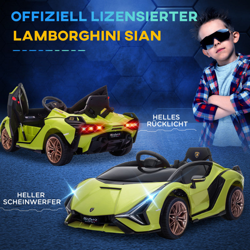 Elbil för Barn Lamborghini SIAN med Fjärrkontroll Grön