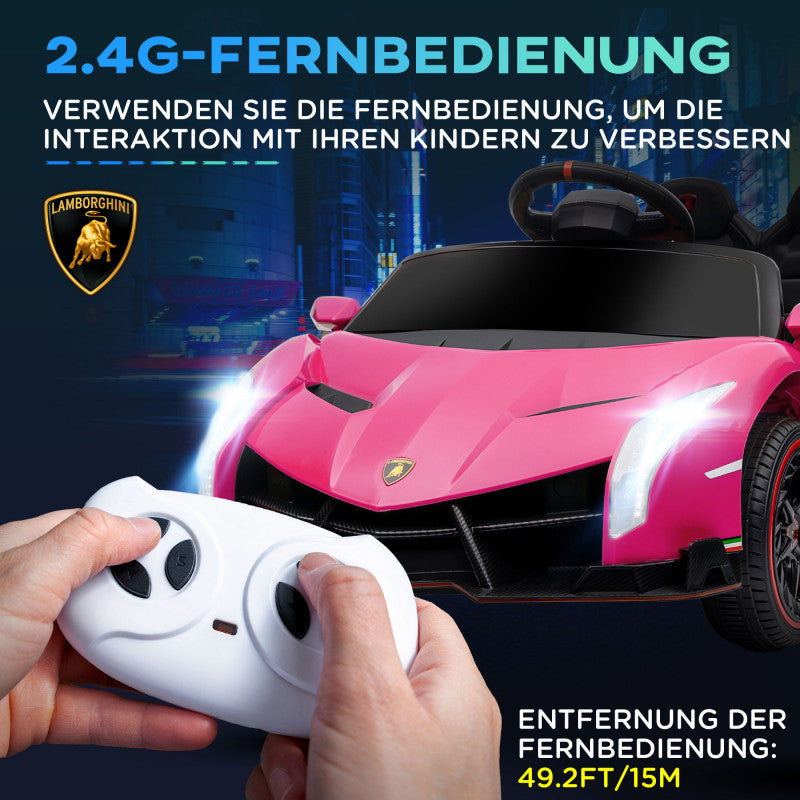 Elbil för Barn Lamborghini Veneno med Fjärrkontroll Rosa