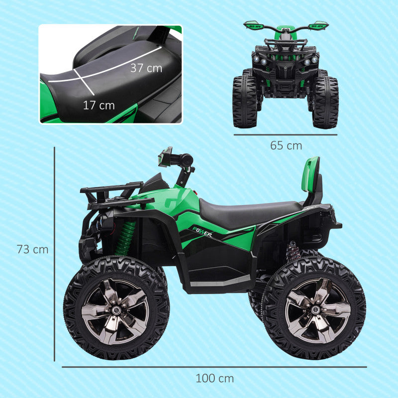 Elektrisk Mini-Fyrhjuling 3-8 km/h, 45 min. drifttid, Till Barn 3-5 år Grön