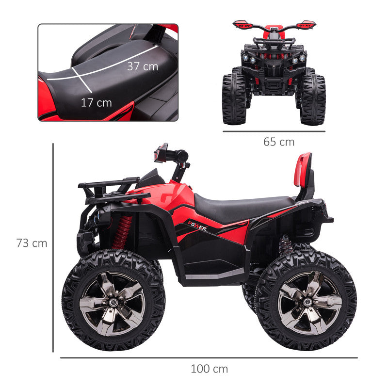 Elektrisk Mini-Fyrhjuling 3-8 km/h, 45 min. drifttid Till Barn 3-5 år Röd