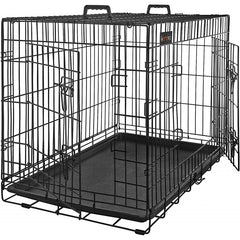 Hundbur XXL Metall 122x74x80,5 cm Med 2 Dörrar - Svart