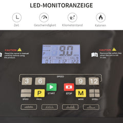 Hopfällbart Löpband med 12 program, 1-12 km/h