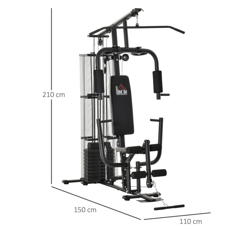 Multigym inkl. 45 kg Vikter Lat Pulldown Bencurl