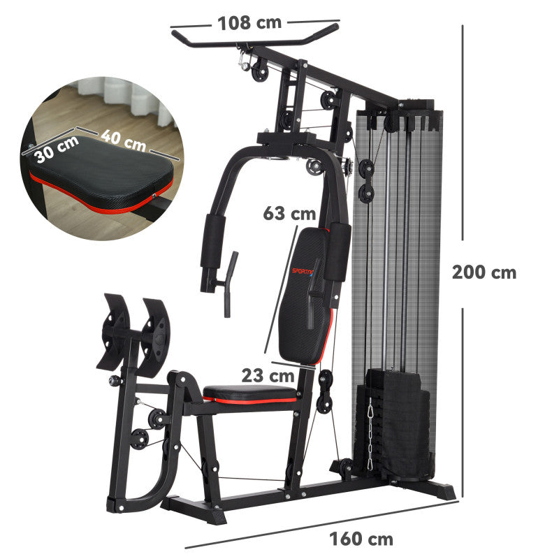 Multigym med 45 kg Viktblock 160 x 108 x 200 cm