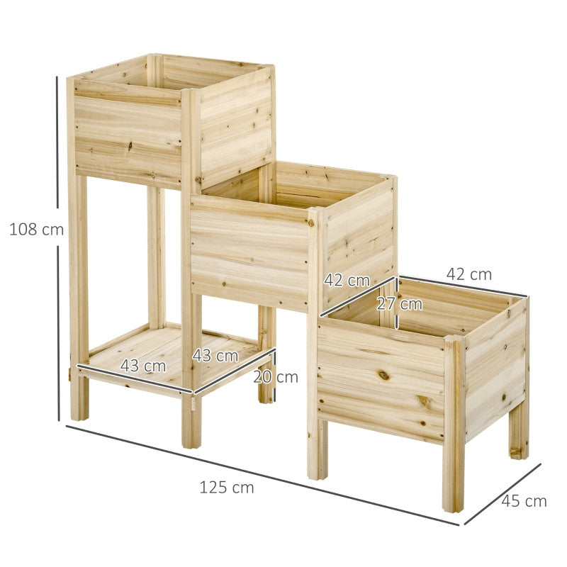 Planteringslåda Ställ 3-Nivåer 125 x 45 x 108 cm