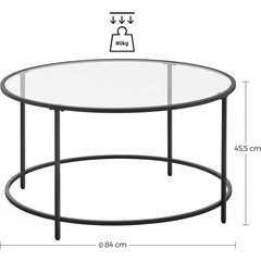 Rund Soffbord Glas 84 cm Svartram