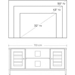 TV-stativ / TV-bänk med hyllor, förvaringsskåp Industriellstil 110x40x50 cm